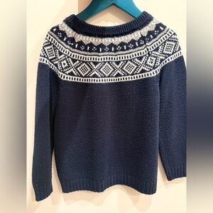 Navy and White Patterned Kids Sweater 4 years old boy
